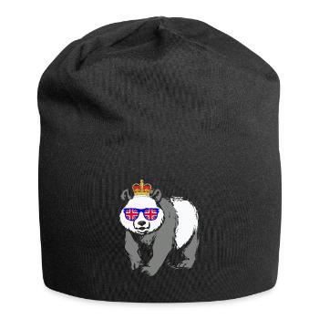 Panda Queen Elizabeth II Britische Krone - Jersey-Beanie - Schwarz - Vorne