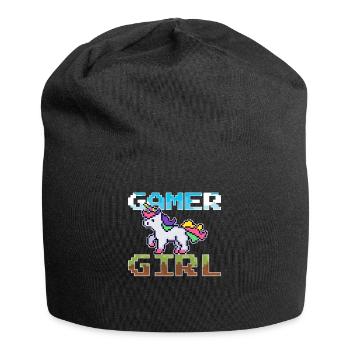 Unicorn Pixel Gamer Girl Videospiele - Jersey-Beanie - Schwarz - Vorne