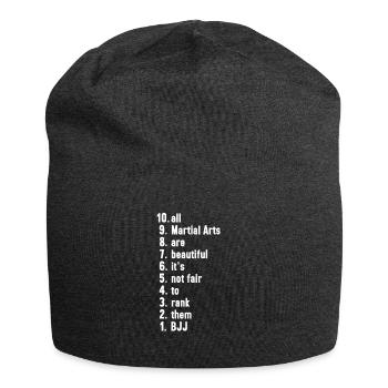 Funny Bjj Quotes Martial Artist Gift - Jersey Beanie - charcoal grey - Front