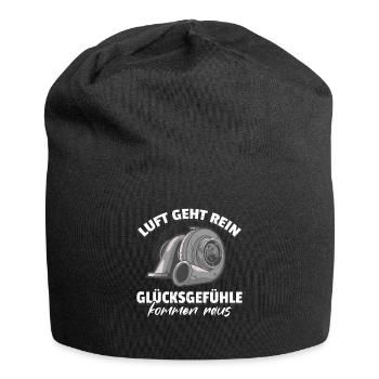 Luft geht rein Glücksgefühle kommen raus! Tuning - Jersey-Beanie - Schwarz - Vorne