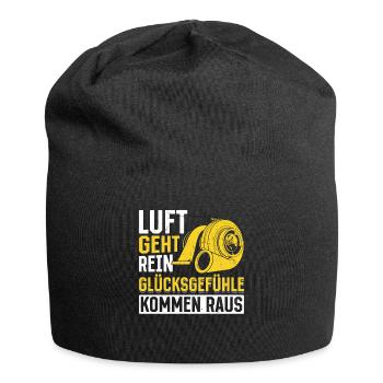 Luft geht rein Glücksgefühle kommen raus! Tuning - Jersey-Beanie - Schwarz - Vorne