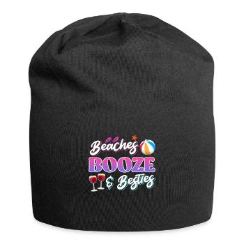 Beaches Booze Besties Sommerurlaub Spring Break - Jersey-Beanie - Schwarz - Vorne