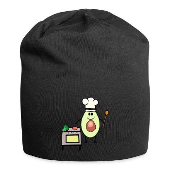 Avocado Gemüse Hobbykoch Vegetarisch Kochkunst - Jersey-Beanie - Schwarz - Vorne