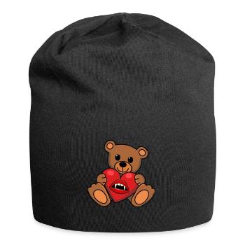 Teddy Heart Vampire Horreur Halloween Suceur de sang - Bonnet en jersey - noir - Devant