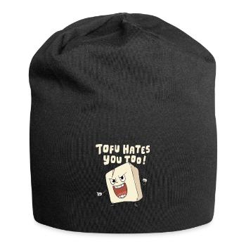 Angry Tofu Pflanzliches Design für einen Veganer - Jersey-Beanie - Schwarz - Vorne
