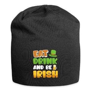 Eat Drink and be Irish St. Patrick’s Day - Jersey-Beanie - Schwarz - Vorne