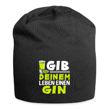 Gin And Tonic Sprüche Geschenk Gib Deinem Leben - Jersey-Beanie - Schwarz - Vorne