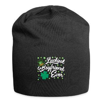 Petit ami le plus chanceux de tous les temps Saint-Valentin - Bonnet en jersey - noir - Devant