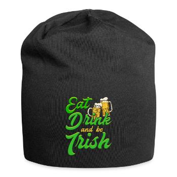 Eat Drink and be Irish Bier St. Patrick’s Day - Jersey-Beanie - Schwarz - Vorne