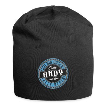 Andy Geschenkidee Geschenk Geburtstag - Jersey-Beanie - Schwarz - Vorne
