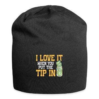 I Love It When You Put The Tip In Lustig Barkeeper - Jersey-Beanie - Schwarz - Vorne