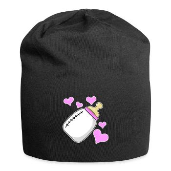 daughter milk bottle girl pregnant birth - Jersey Beanie - black - Front