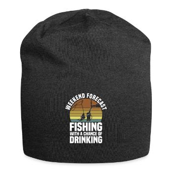 Angelhaken Fisch Lustige Angeln - Jersey-Beanie - Anthrazit - Vorne
