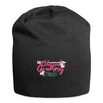 Großmutter Liebe Mama Blumen Muttertag - Jersey-Beanie - Schwarz - Vorne