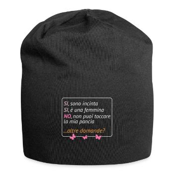 Pregnant Mom Baby Reveal Italian Mother's Day - Jersey Beanie - black - Front