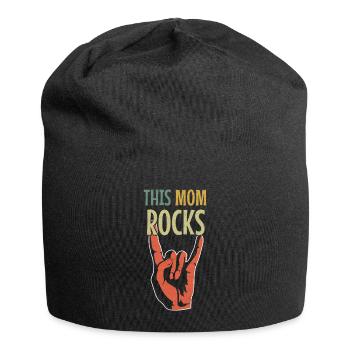 Cette maman rock vintage joyeuse fête des mères - Bonnet en jersey - noir - Devant