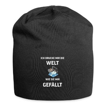 3D Druck Printing CAD PLA Filament 3d drucken - Jersey-Beanie - Schwarz - Vorne