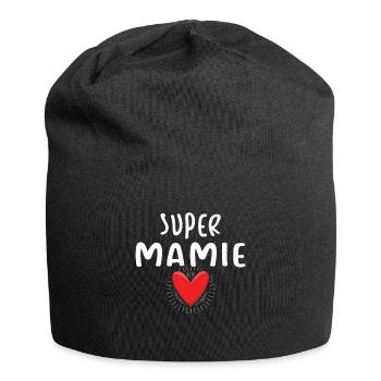 Super Grandmom Mommy Heart Love Mother's Day - Jersey Beanie - black - Front