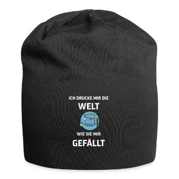 3D Druck Printing CAD PLA Filament 3d drucken - Jersey-Beanie - Schwarz - Vorne