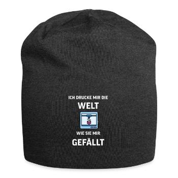 3D Druck Printing CAD PLA Filament 3d drucken - Jersey-Beanie - Anthrazit - Vorne