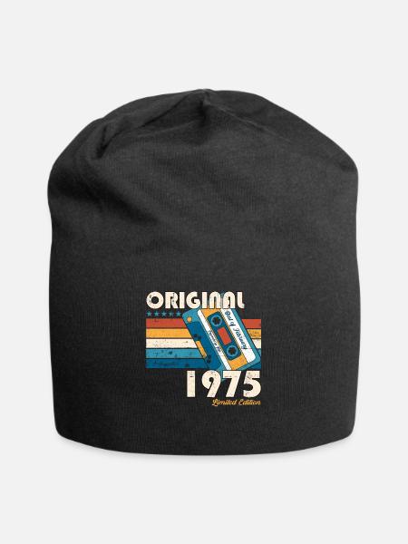 48. Geburtstag Kassette Februar Jahrgang 1975 - Jersey-Beanie - Schwarz