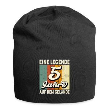 Jubiläum 5 Jahre Geschenk Arbeit Lustig Spruch - Jersey-Beanie - Schwarz - Vorne