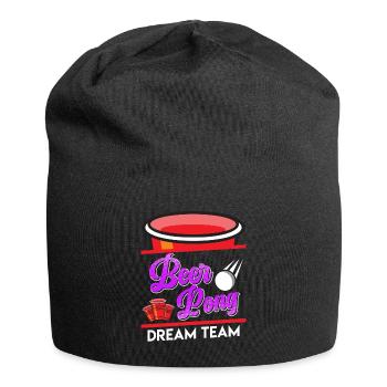 Beer Pong Dream Team Party Jeu à boire Beer Pong - Bonnet en jersey - noir - Devant