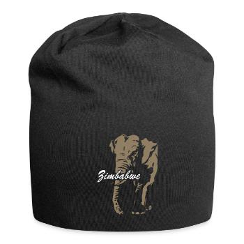 Zimbabwe - Eléphant - Bonnet en jersey - noir - Devant