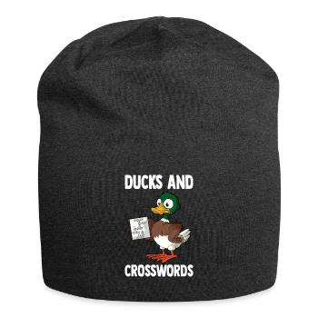 Kreuzworträtsel Lösen - Jersey-Beanie - Anthrazit - Vorne