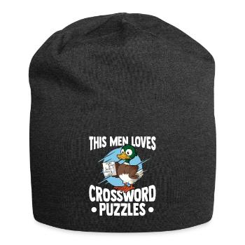 Kreuzworträtsel Lösen - Jersey-Beanie - Anthrazit - Vorne