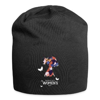 8 mars Journée de la femme JIF 2022 Féministe - Bonnet en jersey - noir - Devant