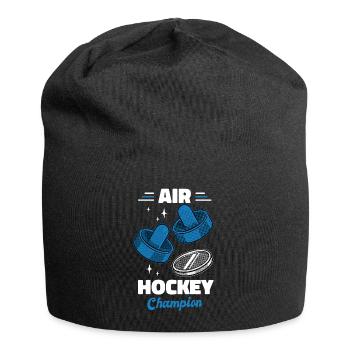 Dessin animé du champion de hockey sur air - Bonnet en jersey - noir - Devant