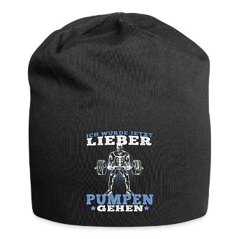 Würde lieber Pumpen gehen Workout Fitness Gym - Jersey-Beanie - Schwarz - Vorne
