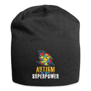 Mein Power Buntes Puzzle Autismus Bewusstsein - Jersey-Beanie - Schwarz - Vorne