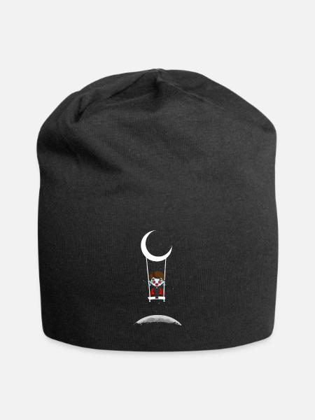 Dracula On Moon Swing Creepy Halloween - Bonnet en jersey - noir