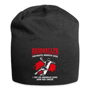 Handballspieler Handballer Coach Geschenk Handball - Jersey-Beanie - Schwarz - Vorne