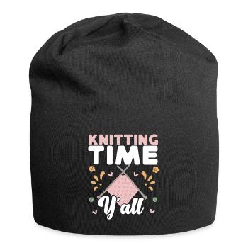 Tricoter Tricoter Tricoter Temps de tricot - Bonnet en jersey - noir - Devant