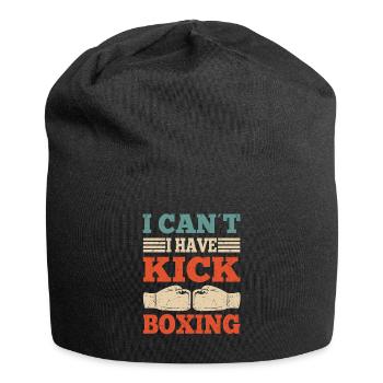 I Cant I Have Kickboxing Funny Kickboxer Gift - Jersey-Beanie - Schwarz - Vorne