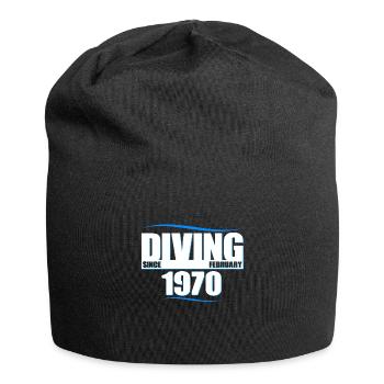 Taucher Geburtstag - Diving since February 1970 - Jersey-Beanie - Schwarz - Vorne