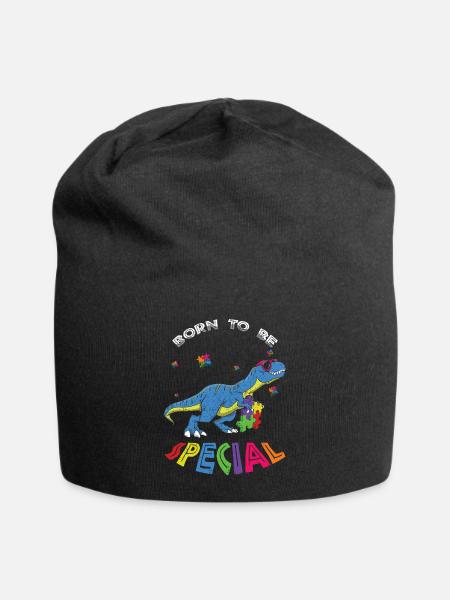 Born Special Dinosaur Puzzle Autism Awareness - Bonnet en jersey - noir