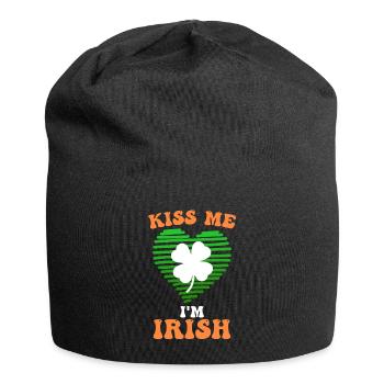 Embrasse-moi, Je suis Irlandais, Irlandais, Saint-Patrick - Bonnet en jersey - noir - Devant