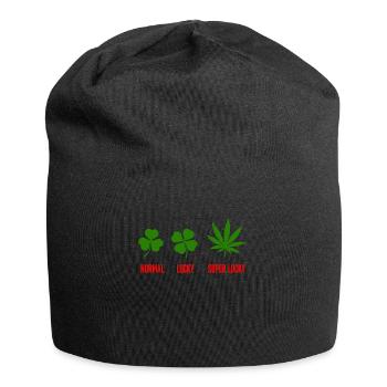CANNABIS - NORMAL LUCKY SUPER LUCKY - WEED - Jersey-Beanie - Schwarz - Vorne
