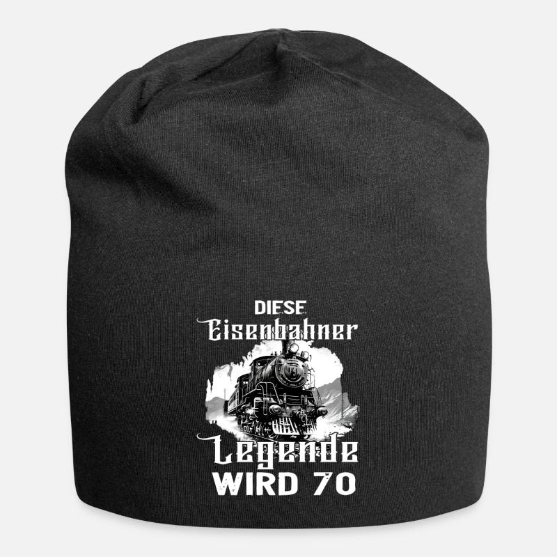 Eisenbahner Eisenbahn 70 Geburtstag Beruf Spruch - Jersey-Beanie - Schwarz