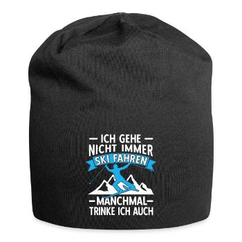 Lustige Skifahrer Ski Fahren Bier Trinken - Jersey-Beanie - Schwarz - Vorne
