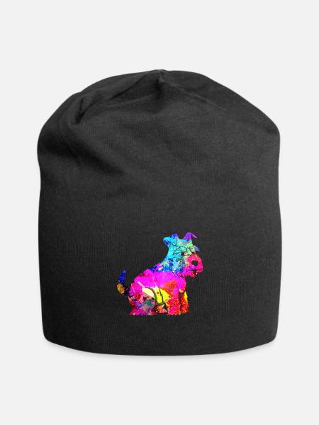 Zwergschnauzer - Jersey-Beanie - Schwarz