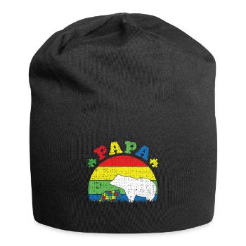 Proud Autism Dad Bear Puzzle Autism Awareness - Jersey Beanie - black - Front