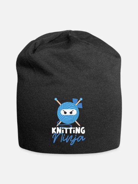 Knitting Knitter Ninja Knitting - Jersey-Beanie - Schwarz
