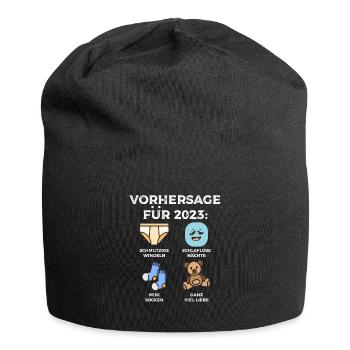 Werdende Eltern Vorhersage für 2023 Werdender Papa - Jersey-Beanie - Schwarz - Vorne