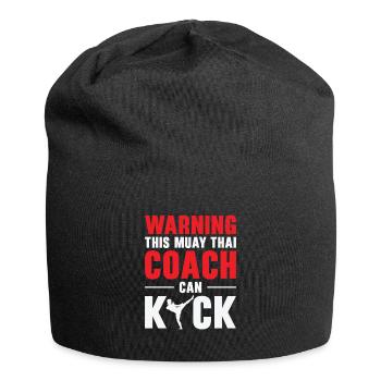 Muay Thai Trainer Kickboxing Instruktor Kampfsport - Jersey-Beanie - Schwarz - Vorne