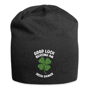 St. Patrick's Day Gaming Shamrock Gamer Video - Jersey Beanie - black - Front